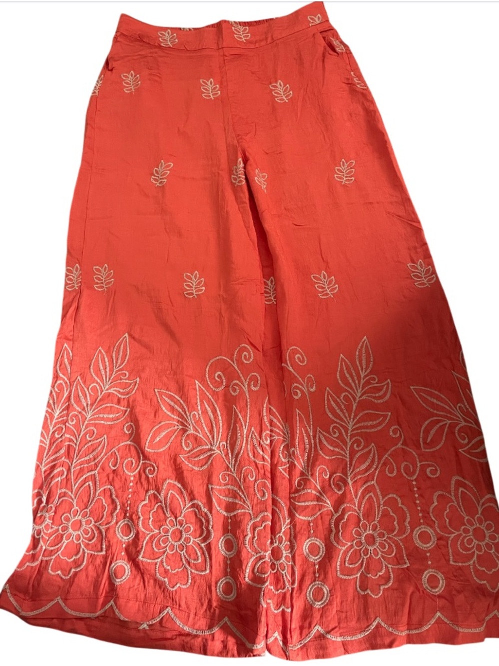 Fancy Fashion Ilara Floral Print Linen Blend Wide Leg Palazzo Pants - Picture 4 of 8